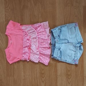 Ruffle Shirt & Jean Shorts Bundle